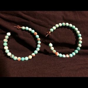 Turquoise 2” Hoop Earrings